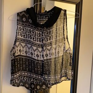 Brandy Melville sheer tribal button down tank top